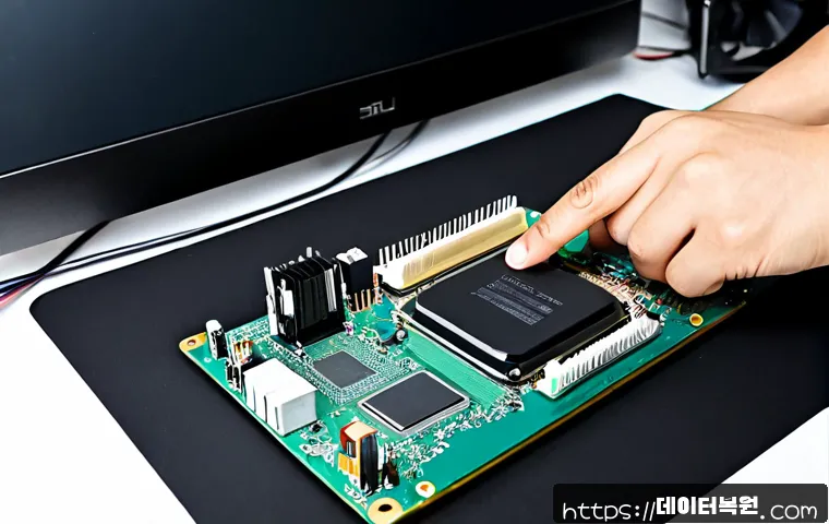 성동구 cpu조립 및 교체수리 - Photorealistic computer repair workshop in Seongdong-gu, technician carefully installing a modern CP...