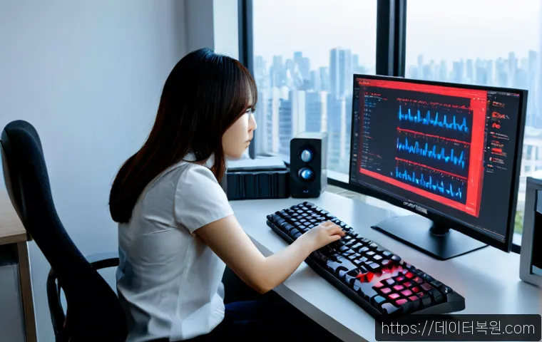 중화동 ATTEMPTED_EXECUTE_OF_NOEXECUTE_MEMORY - Photorealistic IT support workstation in a compact office near a residential rail district, dual mon...