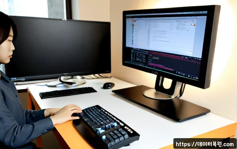 사리현동 ubuntu재설치 포맷  초기화 - Photorealistic remote-support workstation in a quiet Korean apartment office, technician reinstallin...