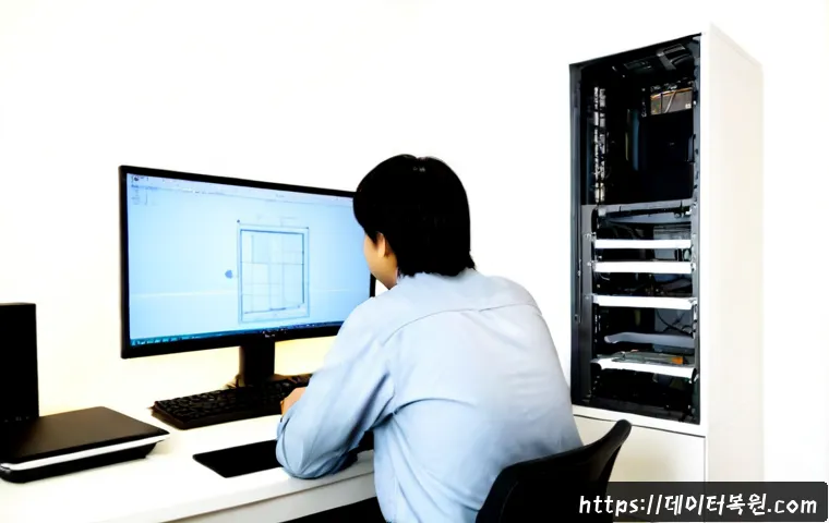 명일동 조립컴퓨터 pc 출장판매설치 - Photorealistic on-site custom PC installation in a bright Myeongil-dong apartment study, technician ...