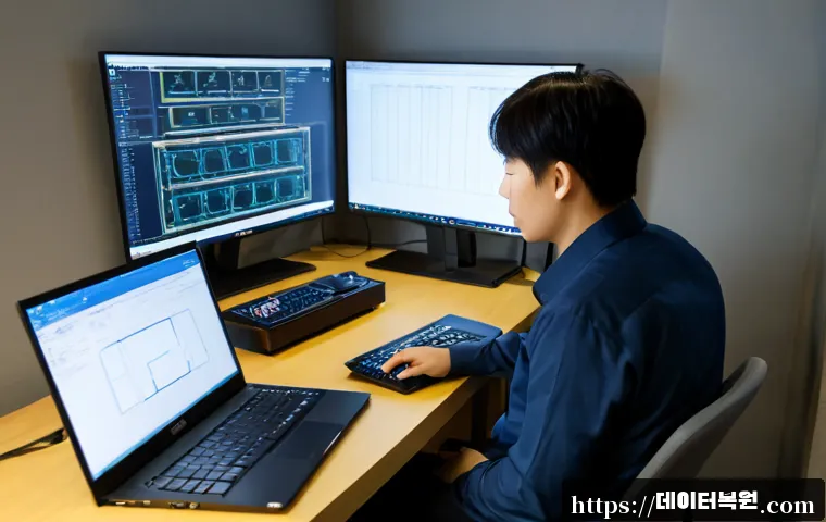 길동 STATUS_INVALID_PARAMETER - Photorealistic remote-support workstation in a compact apartment office in Gildong, Seoul, focused I...