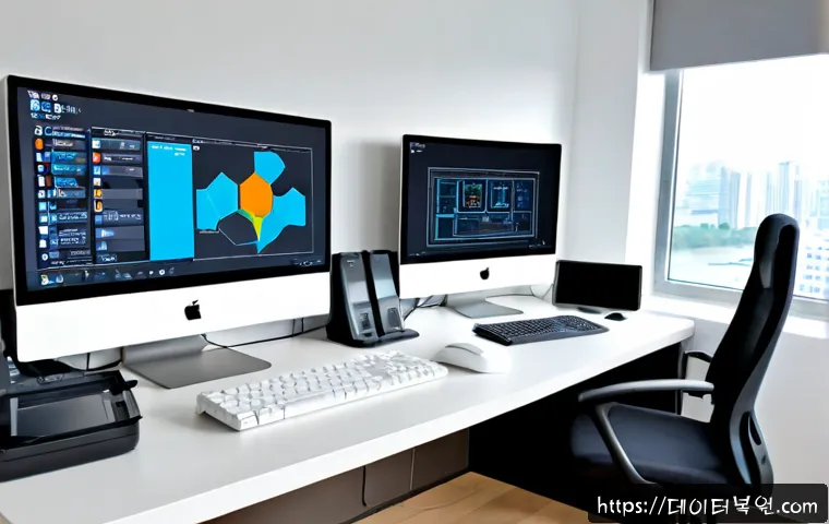 반포동 STATUS_SECURITY_POLICY_VIOLATION - Photorealistic remote IT support workstation in a refined high-rise apartment office near a broad ri...