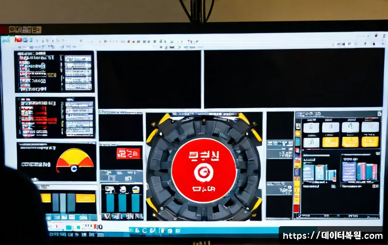 가양동 STATUS_DISK_FULL - Photorealistic remote-support workstation in Gayang-dong, Seoul, an office designer viewing a comple...