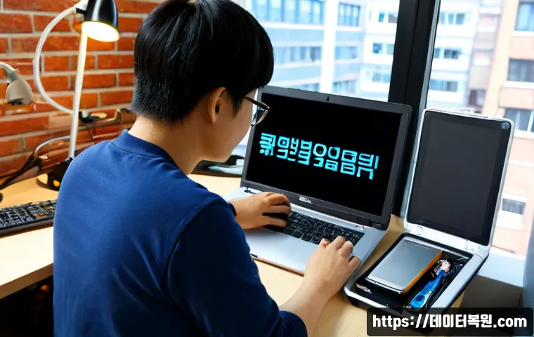 흥인동 부트캠프설치 - Photorealistic remote-support workstation in a compact Heungin-dong apartment office, technician con...
