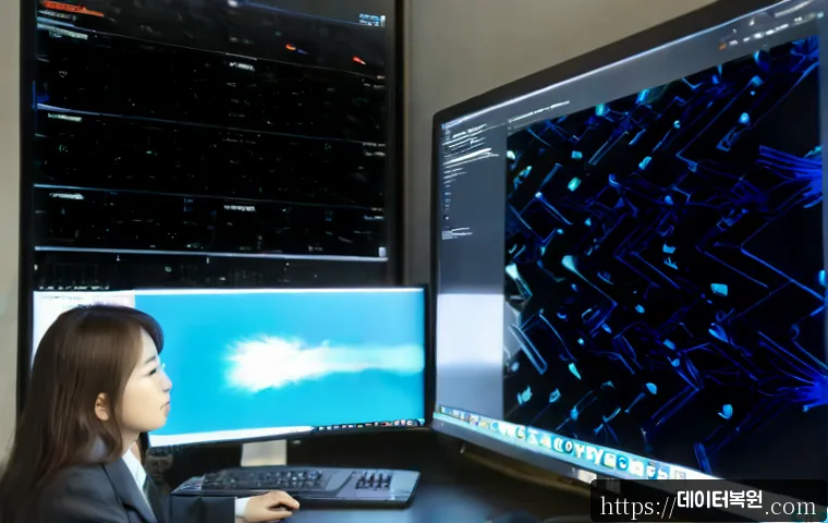 서초구 PAGE_TABLE_CORRUPT - Photorealistic Seocho business-district workstation, Korean IT specialist diagnosing a desktop compu...