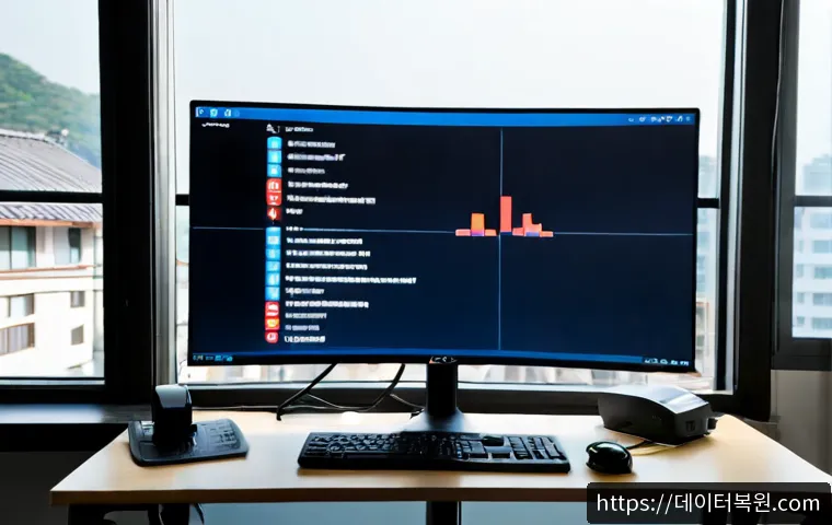 신설동 STATUS_CONNECTION_REFUSED - Photorealistic IT support workstation in a compact Sinseol-dong office, ultrawide monitor showing a ...