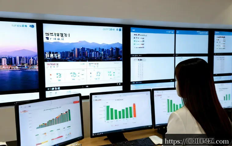 천호동 MULTIPLE_IRP_COMPLETE_REQUESTS - Photorealistic financial operations workstation in a modern Cheonho-dong office, dual monitors showi...