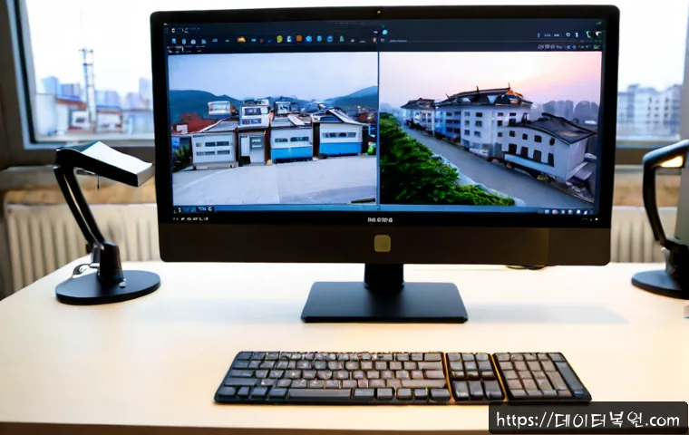 남학동 STATUS_MODULE_NOT_FOUND - Photorealistic product design workstation in a compact Namhak-dong studio, dual monitors showing abs...