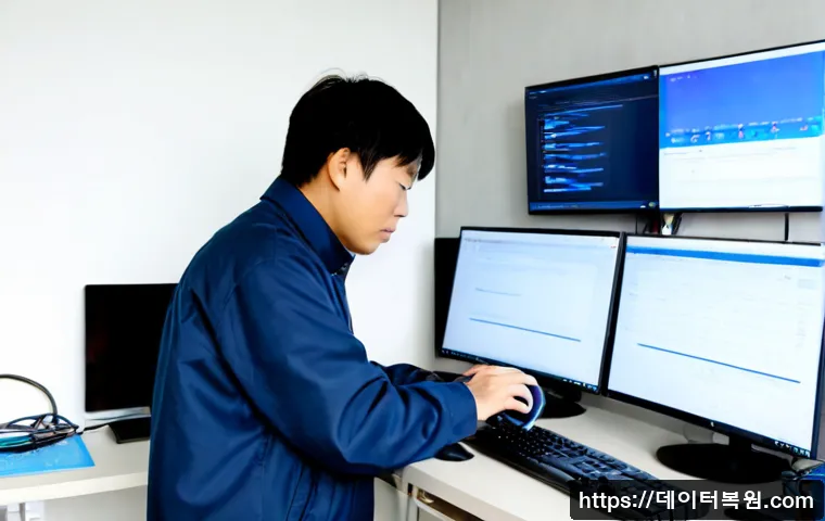청구동 DRIVER_PORTION_MUST_BE_NONPAGED - Photorealistic remote-support workstation in a compact hillside apartment office in Chunggu-dong, du...