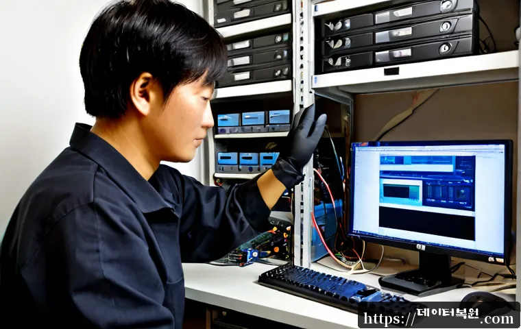 을지로 ubuntu재설치 포맷  초기화 - Photorealistic PC repair workstation in an Euljiro-style electronics workshop, Ubuntu desktop comput...
