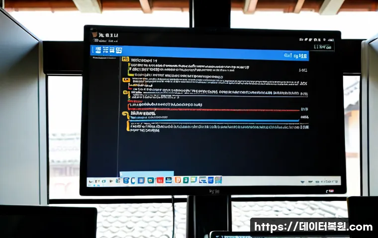 종로구 BOOTMGR is missing - Photorealistic IT support workstation in a compact Jongno-gu office, desktop monitor showing a dark ...