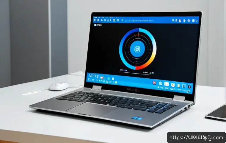 재동 맥윈도우 부트캠프_bootcamp 재설치 포맷  초기화 - Photorealistic remote-support workstation, sleek silver laptop running a dual-operating-system recov...