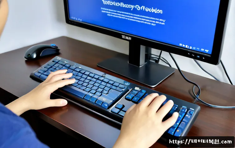 역촌동 Press Ctrl Alt Del to restart - Photorealistic remote-support workstation in a compact Yeokchon-dong apartment office, desktop monit...