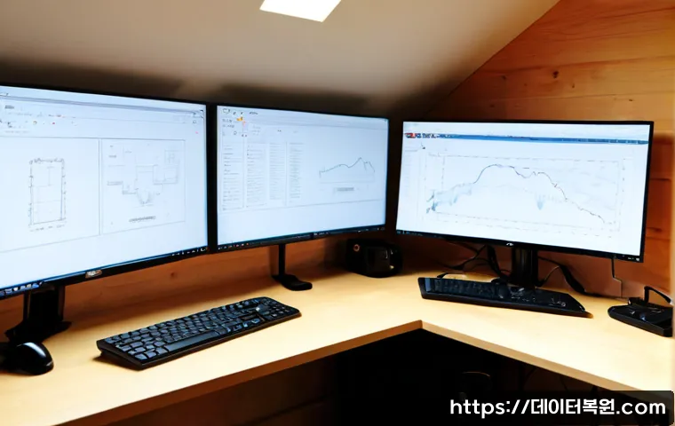 평창동 STATUS_SYSTEM_LICENSE_INVALID - Photorealistic remote-support workstation in a quiet hillside home office, dual monitors showing a p...
