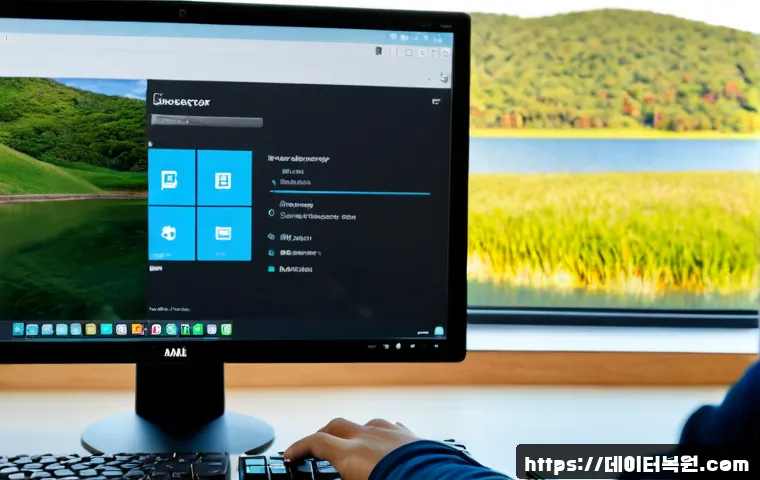 청평면 해킨토시 재설치 포맷  초기화 - Photorealistic remote-support workstation, sleek silver all-in-one desktop showing a clean abstract ...
