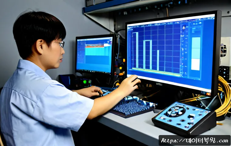 예지동 STATUS_KERNEL_EXECUTION_ERROR - Photorealistic remote IT support workstation inside a compact Yejidong-style metalcraft studio, desk...