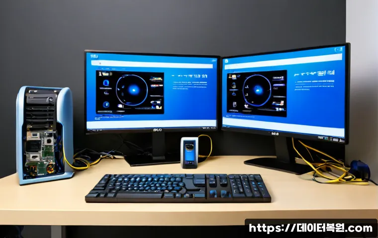 발산동 CRITICAL_PROCESS_DIED - Photorealistic remote-support workstation in a compact Korean office near a quiet low-rise commercia...