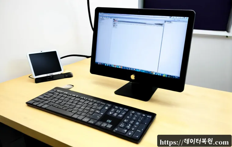 성산동 맥윈도우 부트캠프_bootcamp 재설치 포맷  초기화 - Photorealistic Mac desktop workstation during Boot Camp reinstallation, dual operating system setup ...