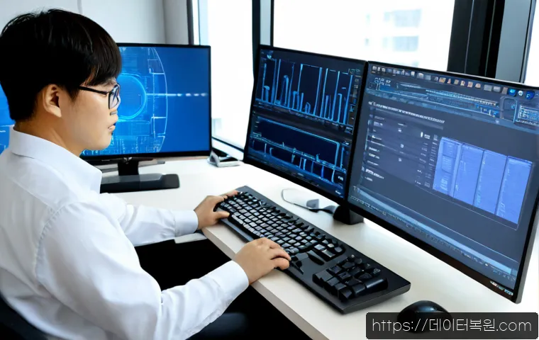 대장동 WIN32K_LOCK_HELD_TOO_LONG - Photorealistic remote-support workstation in a modern Daejang-dong apartment office, ultrawide monit...