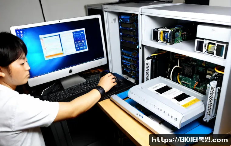 서강동 메모리조립 및 교체수리 - Photorealistic desktop computer repair workstation in a compact Sogang-dong electronics studio, tech...