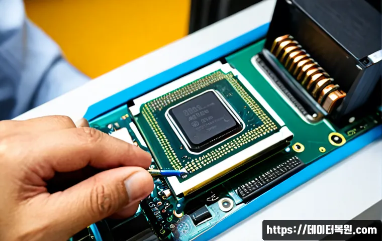 동숭동 cpu조립 및 교체수리 - Photorealistic CPU replacement repair at a clean compact computer service workstation in Dongsoong-d...
