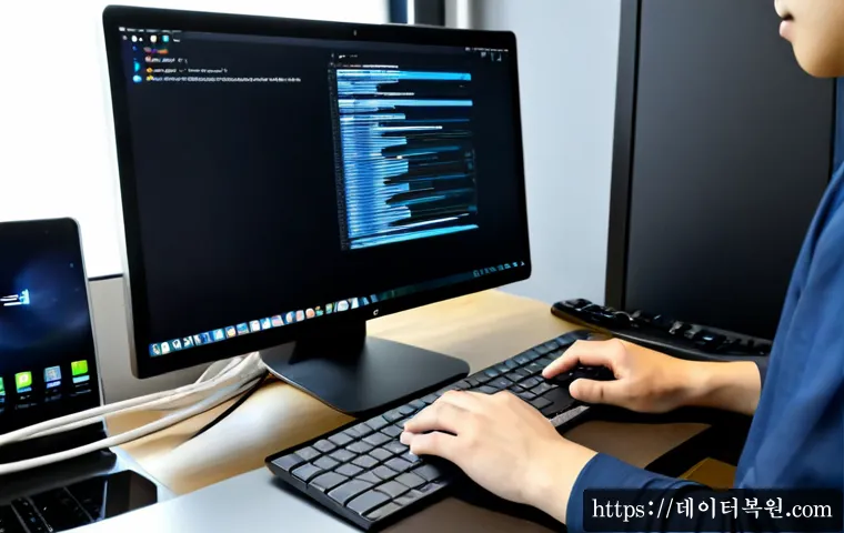 평동 해킨토시 재설치 포맷  초기화 - Photorealistic remote-support workstation in a quiet Pyeongdong industrial office, sleek all-in-one ...
