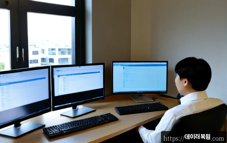 일산동 STATUS_FILE_IN_USE - Photorealistic remote-support workstation in a modern Ilsandong apartment, IT specialist troubleshoo...