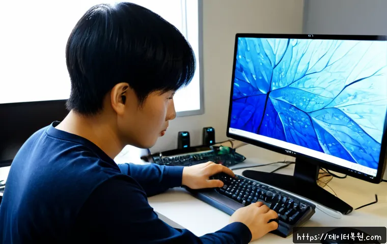 도내동 WIN32K_LOCK_HELD_TOO_LONG - Photorealistic IT support workstation in a quiet suburban office near Donae-dong, dual monitors show...