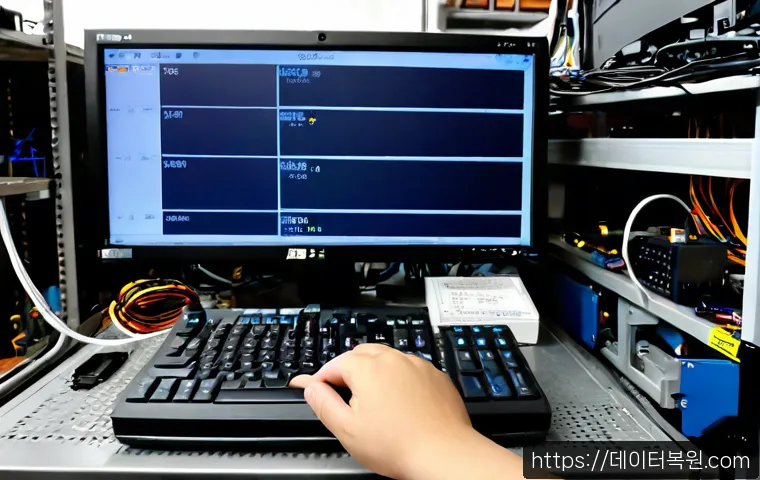 문래동 BOOTMGR is missing - Photorealistic remote-support workstation in a compact Mullae-dong industrial studio, desktop monito...