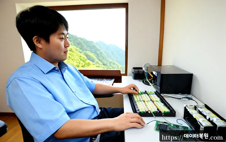 내곡동 오버클럭 뚜따 - Photorealistic PC repair workstation in a quiet Naegok-dong apartment home office, technician carefu...