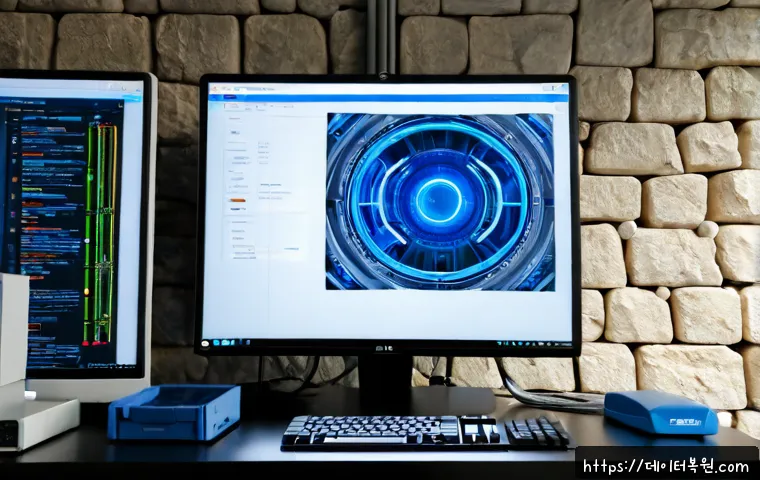 당주동 HAL_INITIALIZATION_FAILED - Photorealistic IT support workstation in a compact central Seoul office, dual monitors showing an ab...