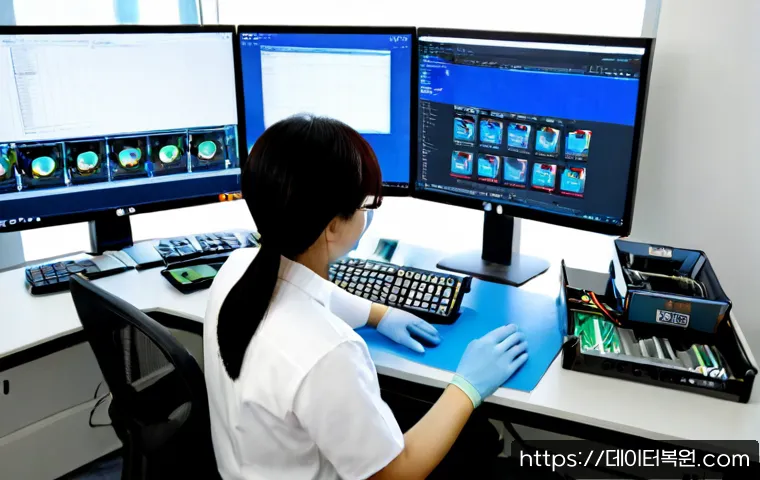 내유동 HARDWARE_MEMORY_FAILURE - Photorealistic IT support workstation in a modern Korean office near Naeyu-dong, technician wearing ...