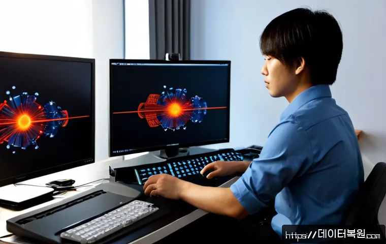 신수동 HARDWARE_INTERRUPT_STORM - Photorealistic remote-support workstation in a compact Sinsu-dong apartment office, desktop monitor ...