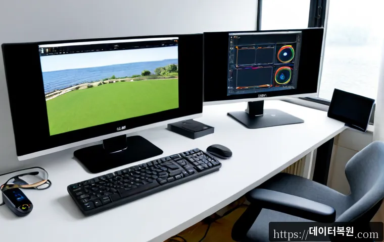 망원동 CRITICAL_OBJECT_TERMINATION - Photorealistic remote-support workstation in a compact Mangwon-dong apartment studio, dual monitors ...
