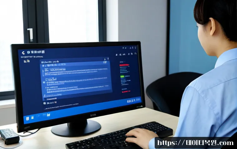 관악구 pc에 문제가 발생하여 다시 시작해야 합니다 - Photorealistic remote-support scene in a compact Gwanak-gu apartment office, desktop monitor showing...