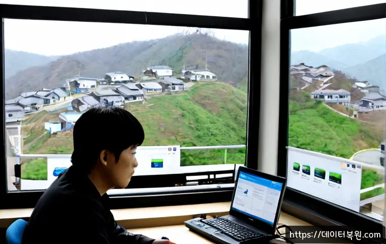 홍은동 STATUS_KERNEL_BLOCKED - Photorealistic remote IT support workstation in a quiet hillside neighborhood office, dual monitors ...