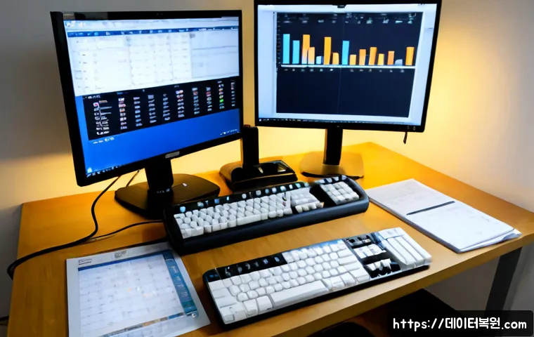 신월동 STATUS_FLOAT_INEXACT_RESULT - Photorealistic remote-support workstation in a compact Sinwol-dong apartment office, dual monitors s...