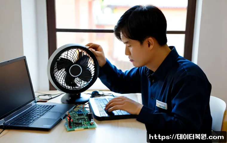 중대동 노트북 laptop 출장방문수리점 - Photorealistic onsite laptop repair technician at a tidy apartment desk in Jungdaedong, carefully re...
