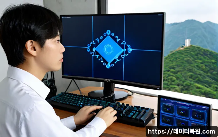현저동 STATUS_KERNEL_THREAD_INTERRUPTED - Photorealistic remote-support workstation in a quiet hillside Seoul neighborhood apartment, dual mon...