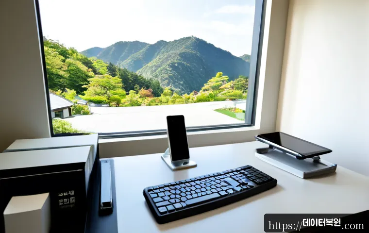 평창동 해킨토시 재설치 포맷 초기화 - Photorealistic home-office workstation during a clean computer reset, silver all-in-one desktop with...