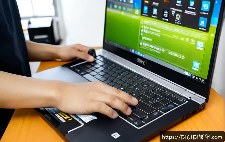 신월동 노트북 laptop 출장방문수리점 - Photorealistic laptop field-repair workstation inside a compact Sinwol-dong apartment, technician ca...