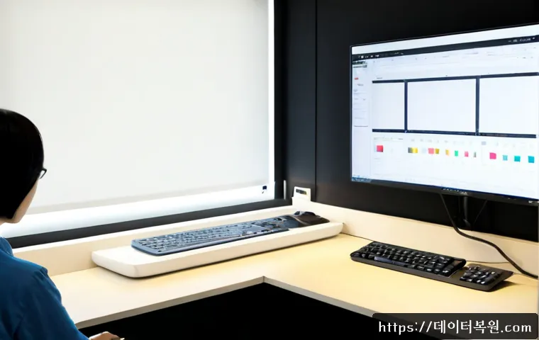 공릉동 STATUS_FLOAT_OVERFLOW - Photorealistic Korean home-office workstation in a compact Gongneung-dong apartment, dual monitors s...