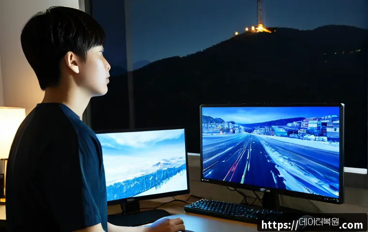 옥천동 VIDEO_DRIVER_INIT_FAILURE - Photorealistic remote IT support scene in a compact apartment workspace in Okcheon-dong, dual monito...