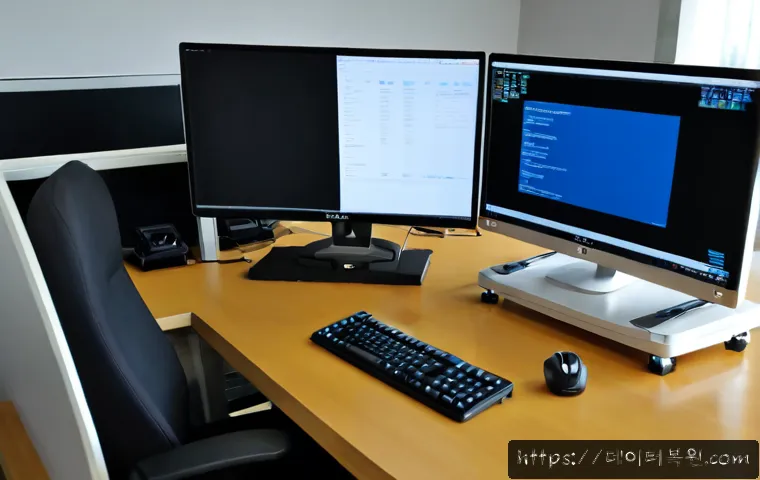 대화동 STATUS_SYSTEM_PROCESS_TERMINATED - Photorealistic remote-support workstation in Daehwa-dong, Goyang, an office designer studying a froz...