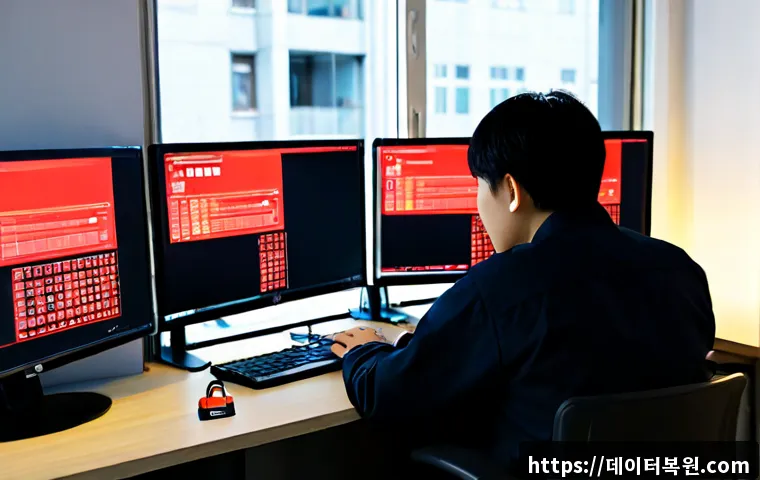 신림동 STATUS_KERNEL_PERMISSION_DENIED - Photorealistic IT support workstation in a compact Sillim-dong apartment office, engineer studying a...