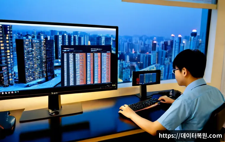 명일동 VENDOR_DEFINED_ERROR - Photorealistic remote IT support workstation in a modern Myeongil-dong apartment office, technician ...