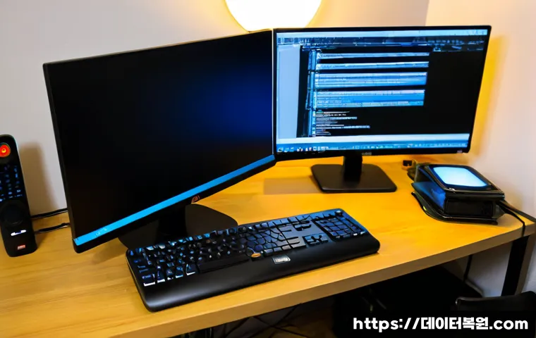 홍익동 linux재설치 포맷 초기화 - Photorealistic remote-support workstation in a compact Hongdae-style studio apartment, technician re...