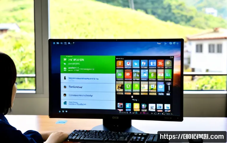 남가좌동 윈도우7 windows7 재설치 포맷 초기화 - Photorealistic remote-support workstation in a Namgajwa-dong apartment study, aging desktop tower co...
