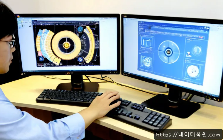 신창동 STATUS_DATATYPE_MISALIGNMENT - Photorealistic software engineer workstation in Sinchang-dong, Gwangju, dual monitors showing a clea...