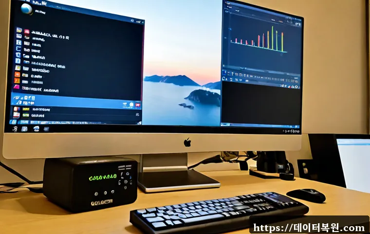 과해동 신호없음 - Photorealistic remote-support workstation in a compact Gwaehae-dong apartment office, desktop monito...